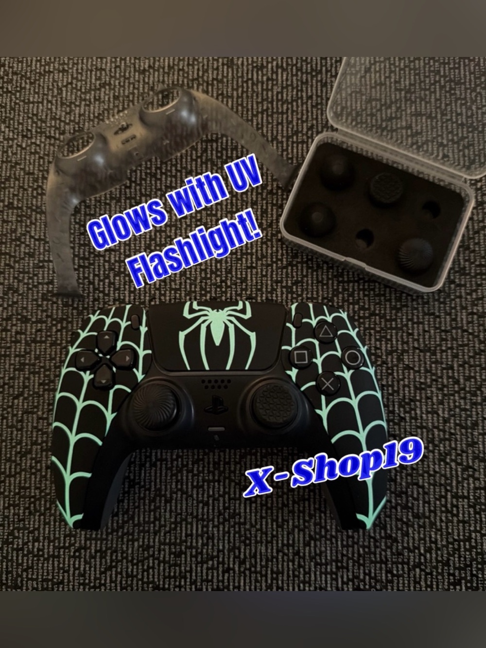 PS5 Rare Custom Marvel Spiderman Controller interchangeable Glow Playstation 5